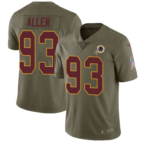 Nike Redskins #93 Jonathan Allen Olive Men's Stitched NFL Limited Salute to Service Jersey - Click Image to Close